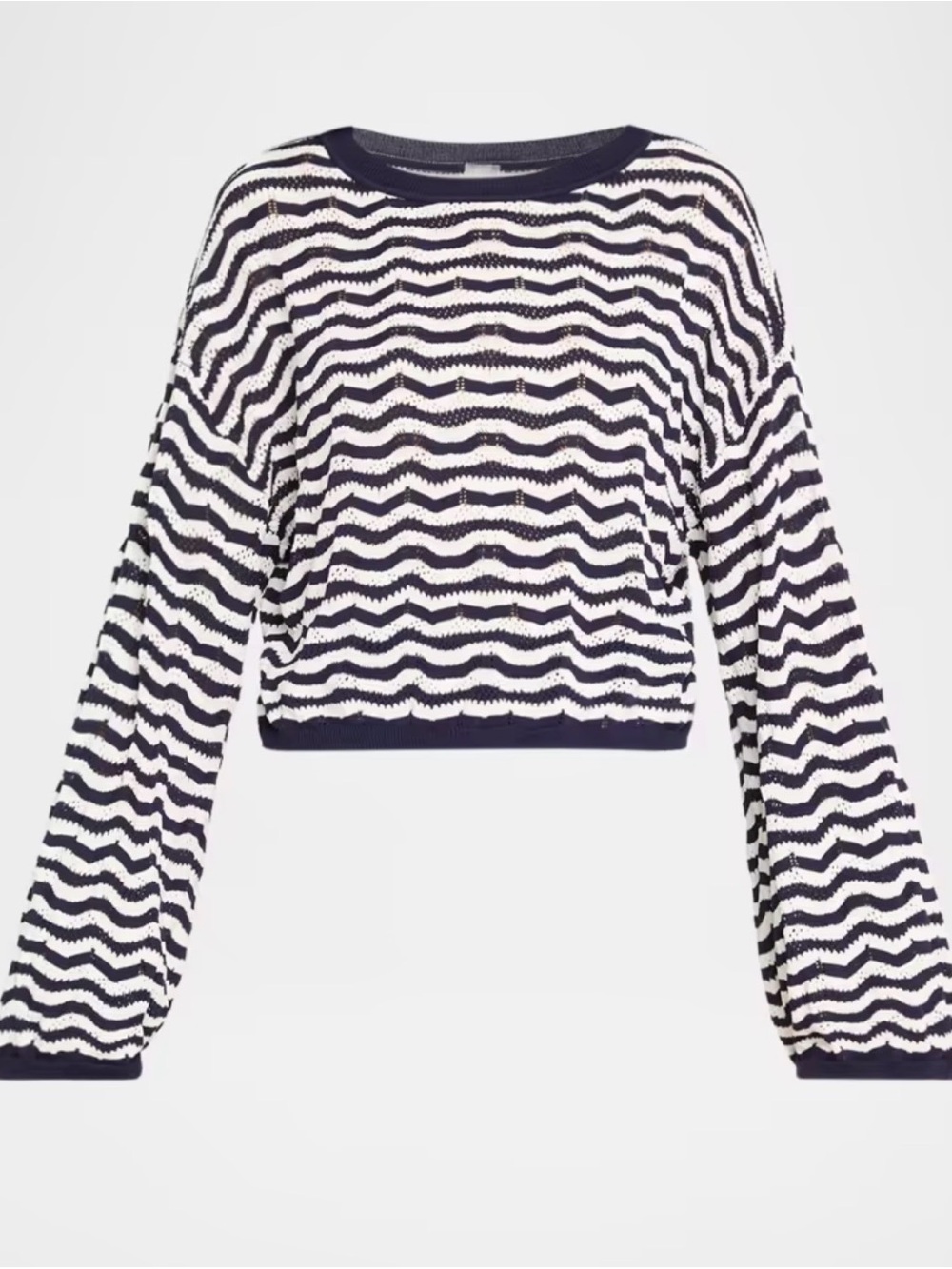PQ Swim Palmer Striped Crochet Knit Top Swim Sweater White XS/S Beach Cover Up